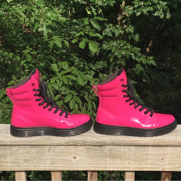 Dr Martens Combat Boot Barbie Core Hot Pink Mix Style Womens US 8 EU 39 UK 6 - Picture 6 of 11